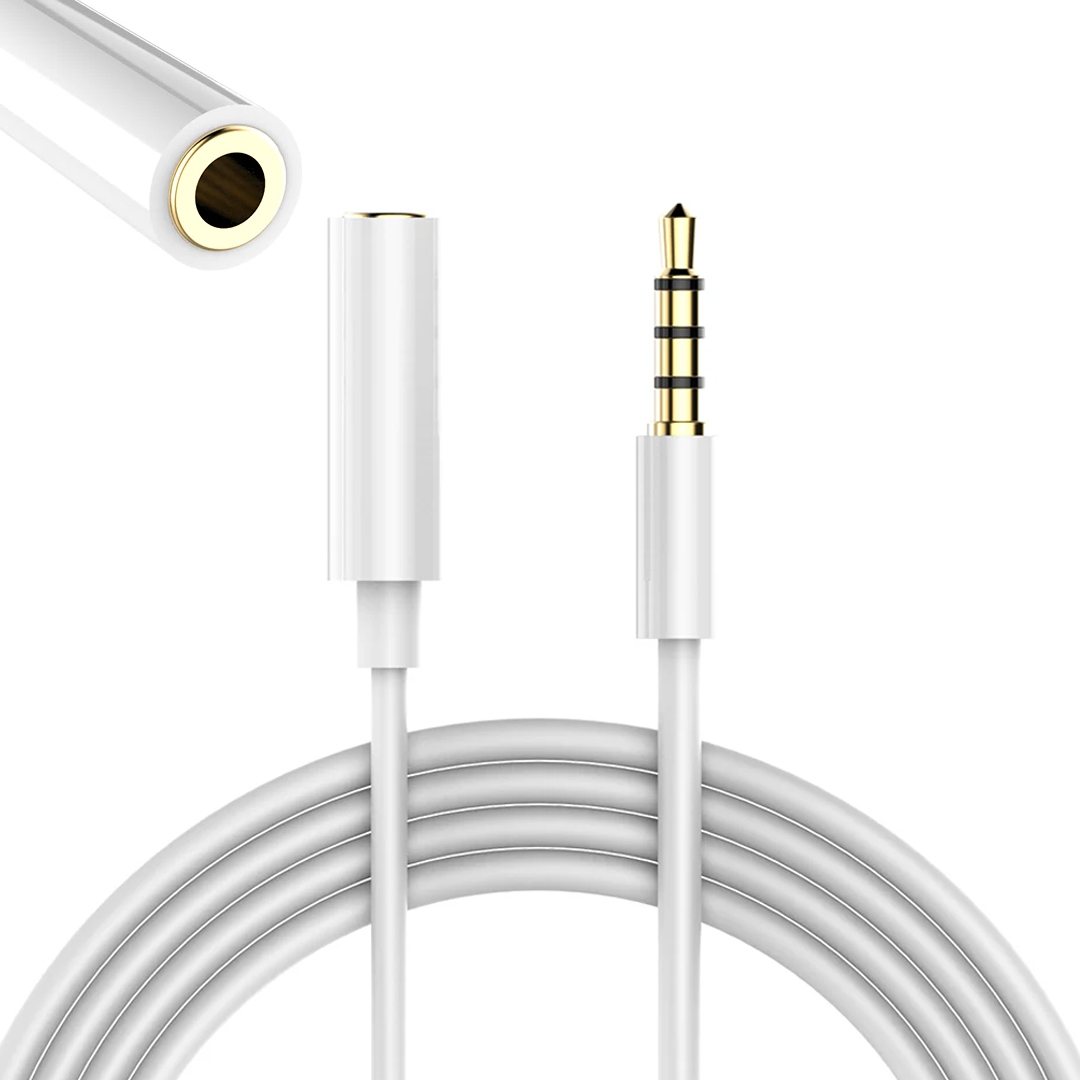 POWERMASTER 3.5 MM ERKEK/DİŞİ 4 BOĞUMLU AUX STEREO UZATMA 1 METRE POŞETLİ KABLO