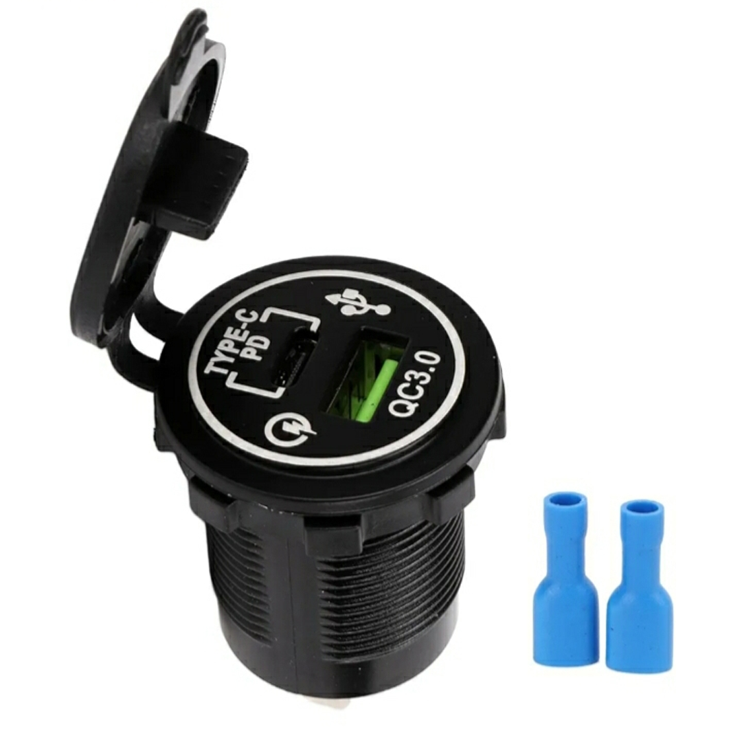 POWERMASTER IC-266C-5 12-24 VOLT USB QC3.0 + PD TYPE-C PANO TİPİ ÇAKMAKLIK SOKETİ 41MM