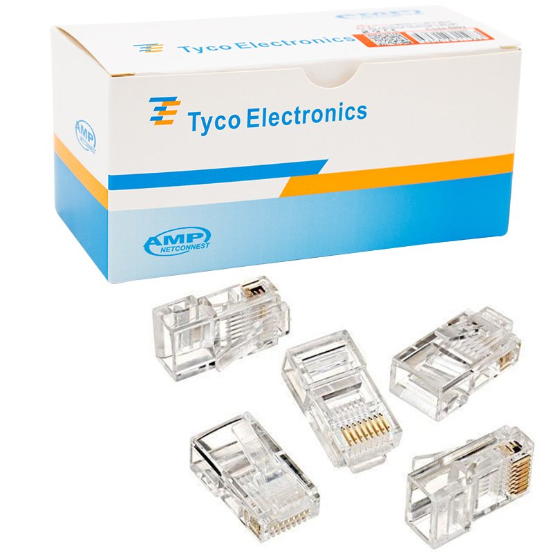POWERMASTER KUTULU RJ45 CAT5/CAT6/CAT7 8P8C UÇ KUTULU AMP NETCONNECT (100'LÜ PAKET)