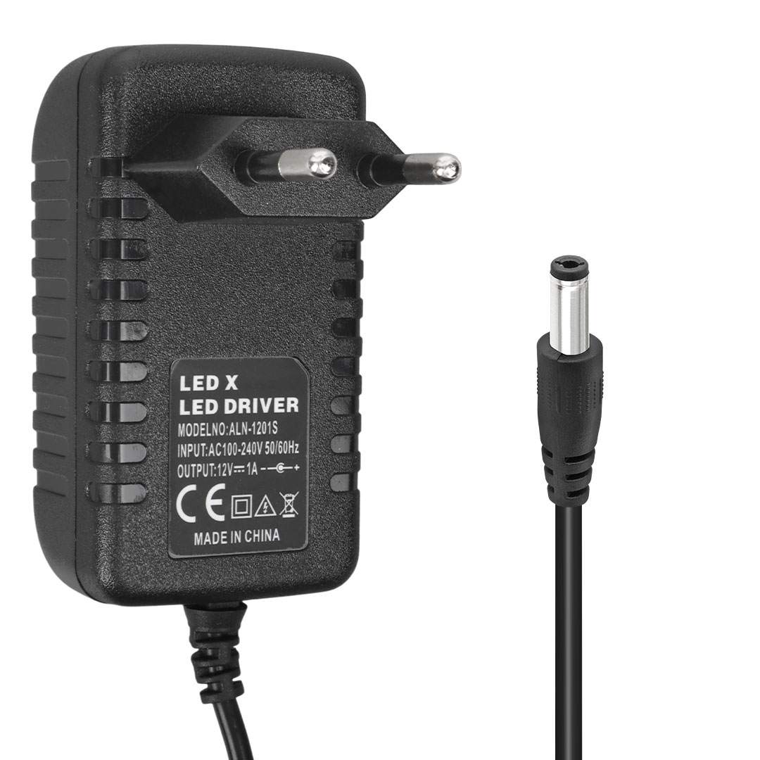 POWERMASTER LEDX ALN-1201S  12 VOLT - 1 AMPER 5.5*2.5 MM UÇLU LEDLİ PRİZ TİPİ MATKAP ŞARJ ADAPTÖRÜ