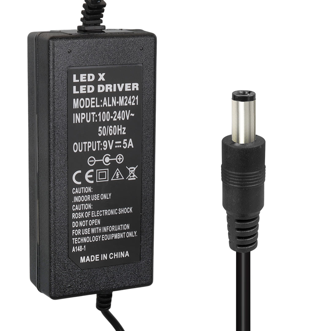 POWERMASTER LEDX ALN-M2421  9 VOLT - 5 AMPER 5.5*2.5 MM UÇLU YAZAR KASA / POS MAKİNESİ MASAÜSTÜ ADAPTÖR