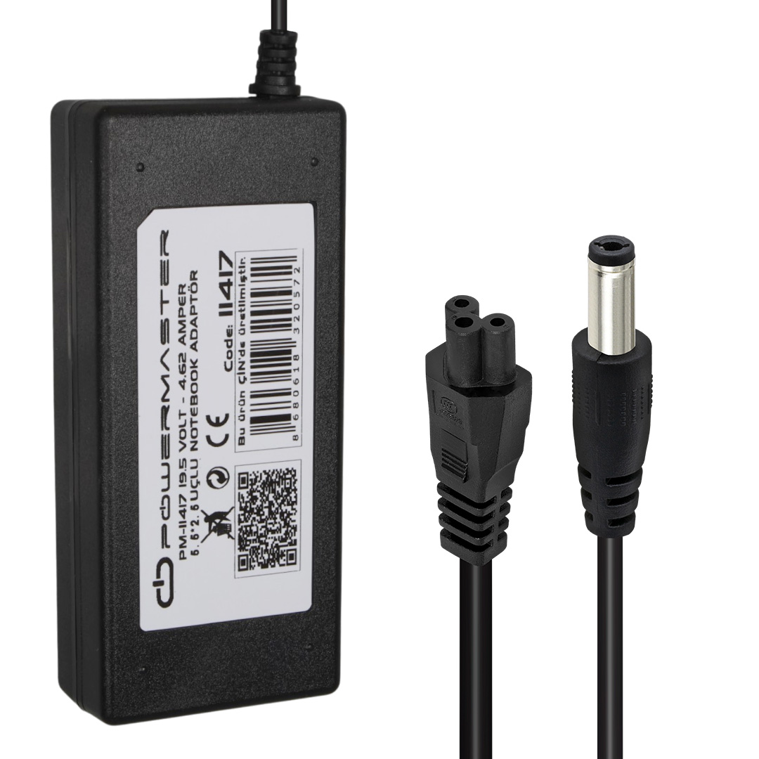 POWERMASTER PM-11417 19.5 VOLT - 4.62 AMPER 5.5*2.5 MM UÇLU ADAPTÖR (HP ULTRABOOK NOTEBOOK)