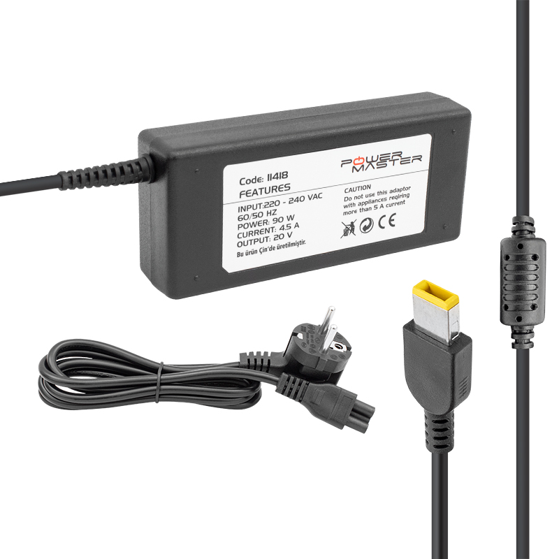 POWERMASTER PM-11418 20 VOLT - 4.5 AMPER - 90 WATT - USB TİP UÇLU ADAPTÖR (LENOVO IBM NOTEBOOK)