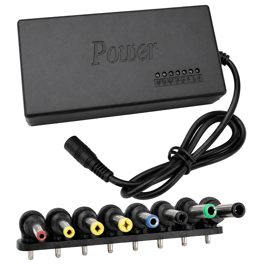 POWERMASTER PM-13512 12V-24V AYARLANABİLİR VOLTAJLI LED GÖSTERGELİ EVRENSEL NOTEBOOK VE CİHAZ ADAPTÖRÜ