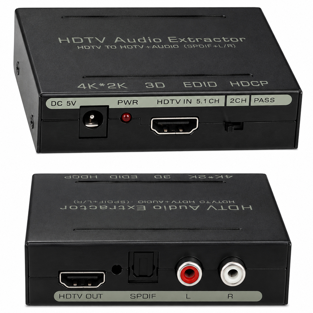 POWERMASTER PM-14366 SİYAH 4K HDMI TO HDMI + SPDIF - L/R SES VE GÖRÜNTÜ AYIRICI ÇEVİRİCİ 85X60X22MM