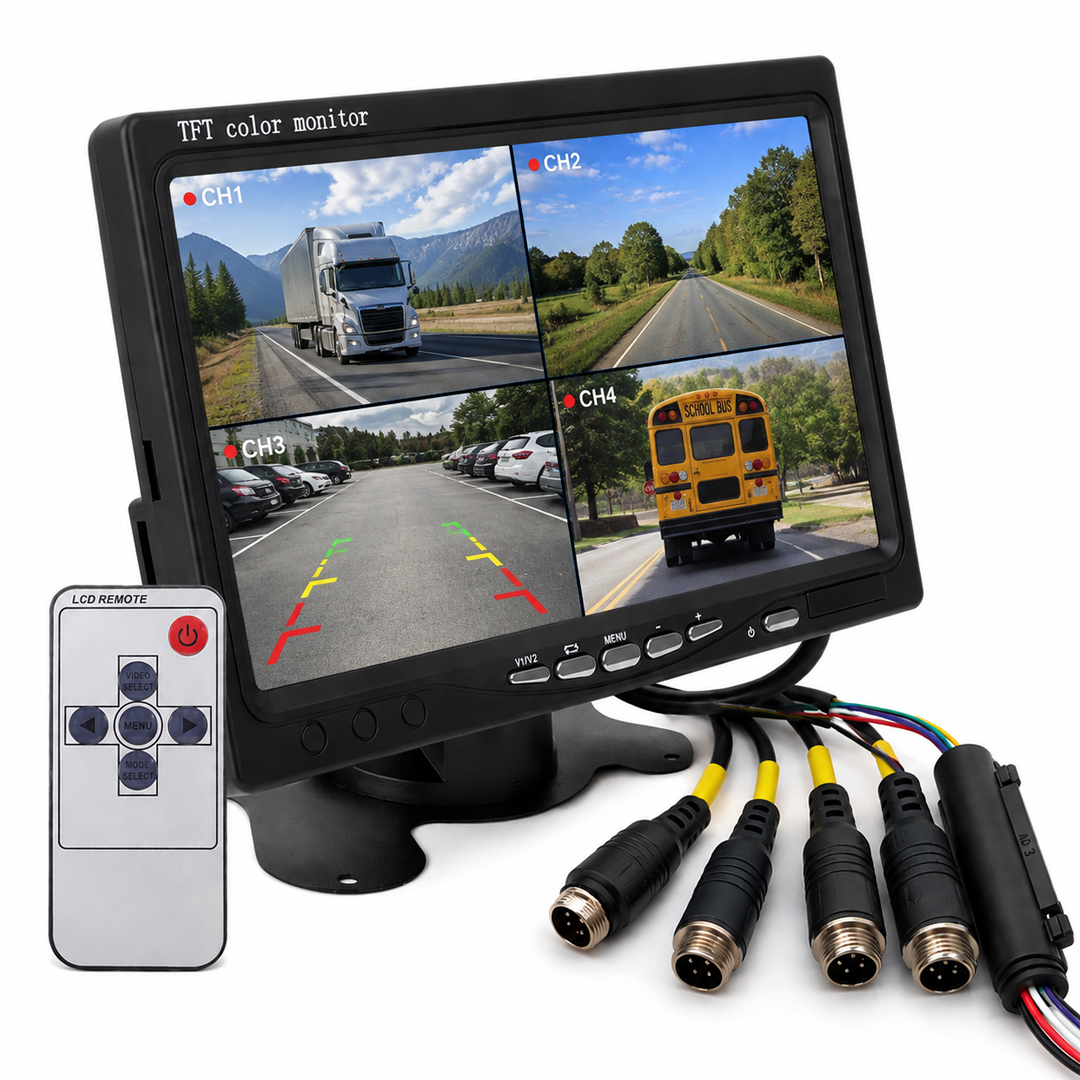 POWERMASTER PM-16804 AHD 7" EKRANI DÖRDE BÖLÜNEBİLEN QUAD DİJİTAL ARAÇ MONİTÖR