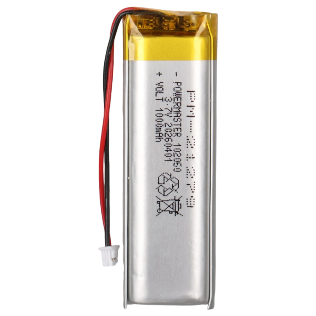 POWERMASTER PM-21279 3.7V 1000MAH 102060 3.5MM SOKETLİ LİTYUM POLİMER (Lİ-PO) BATARYA ŞARJ EDİLEBİLİR CİKLET PİL