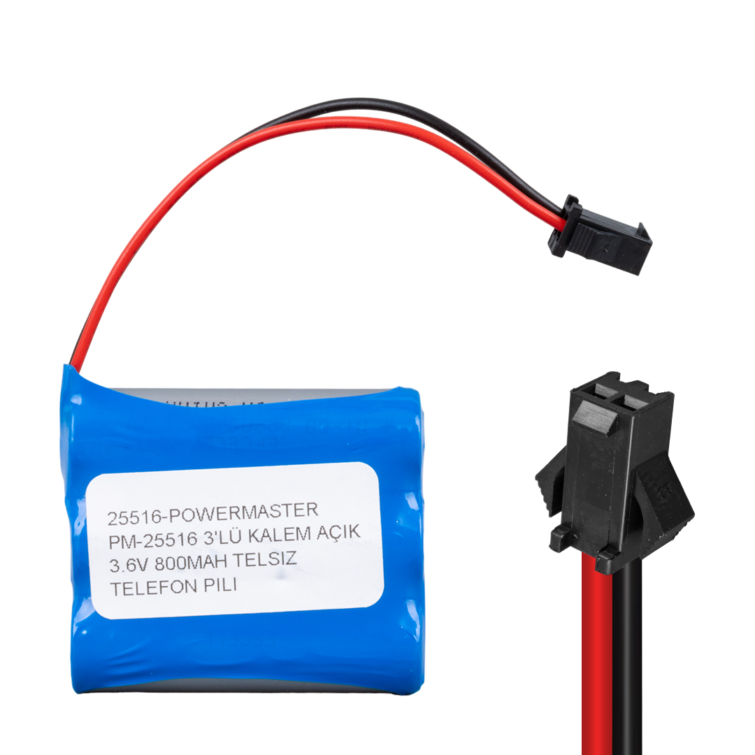 POWERMASTER PM-25516 3'LÜ AA KALEM AÇIK 3.6 VOLT 800MAH TELSİZ TELEFON PİLİ