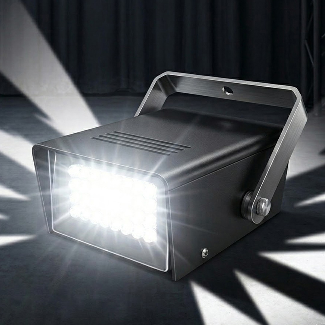 POWERMASTER PM-25925 SESE DUYARLI 32 LEDLİ AYARLANABİLİR STROBE BEYAZ SAHNE IŞIĞI