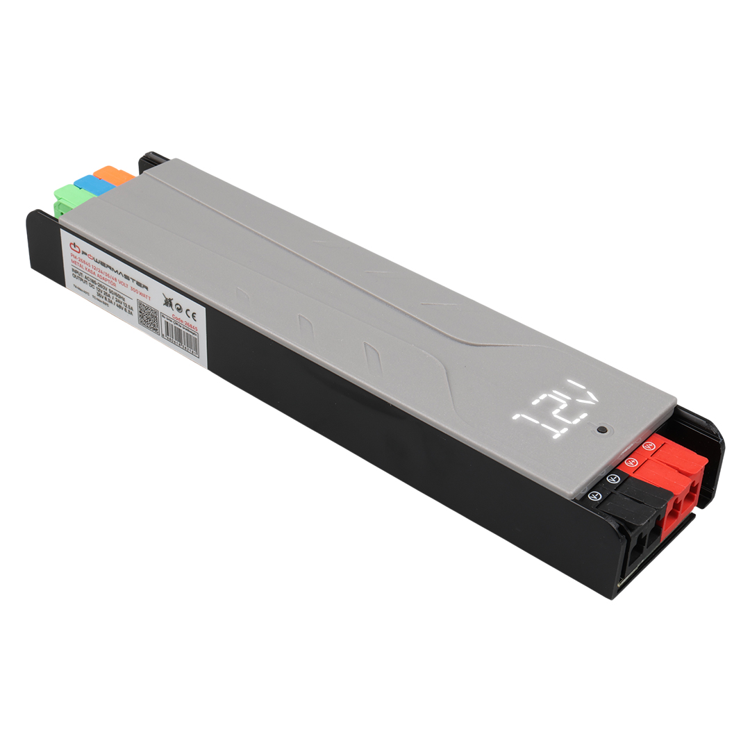 POWERMASTER PM-26845 12/24/36/48V AYARLANABİLİR 9A 300W VOLTAJ GÖSTERGELİ METAL KASA ADAPTÖR 218X51X27MM