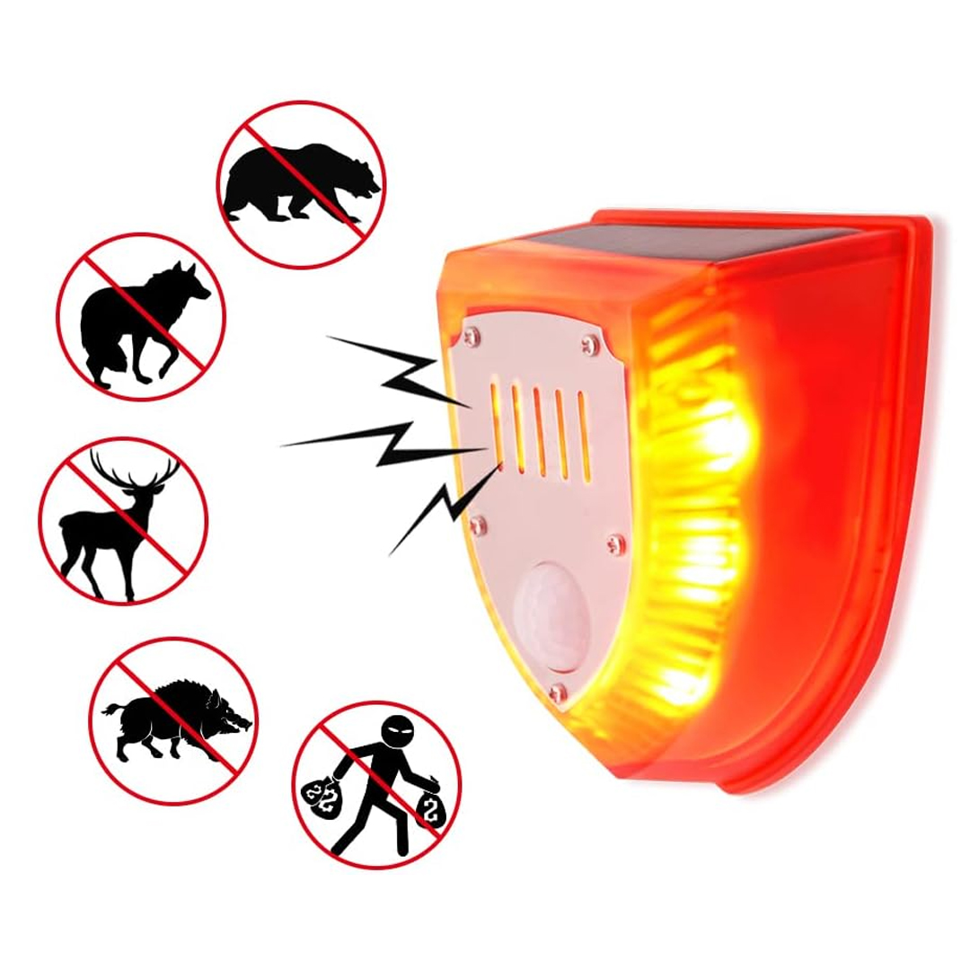 POWERMASTER PM-26953 KÖPEK SİLAH SESLİ HAYVAN KOVUCU ALARM CİHAZI HAREKET SENSÖRLÜ SOLAR PANELLİ