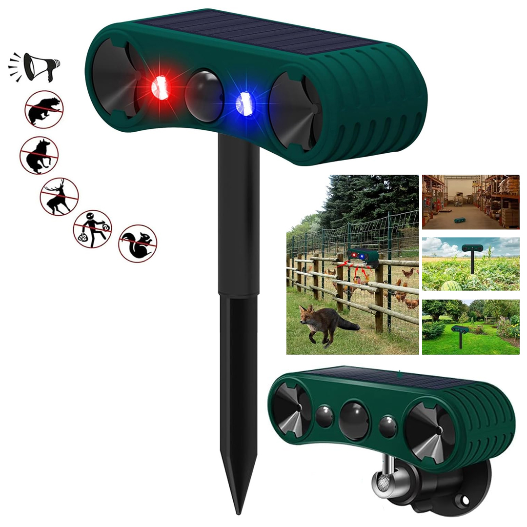 POWERMASTER PM-26958 HAREKET SENSÖRLÜ ULTRASONİC SESLİ SİREN SOLAR HAYVAN KOVUCU ALARM CİHAZI