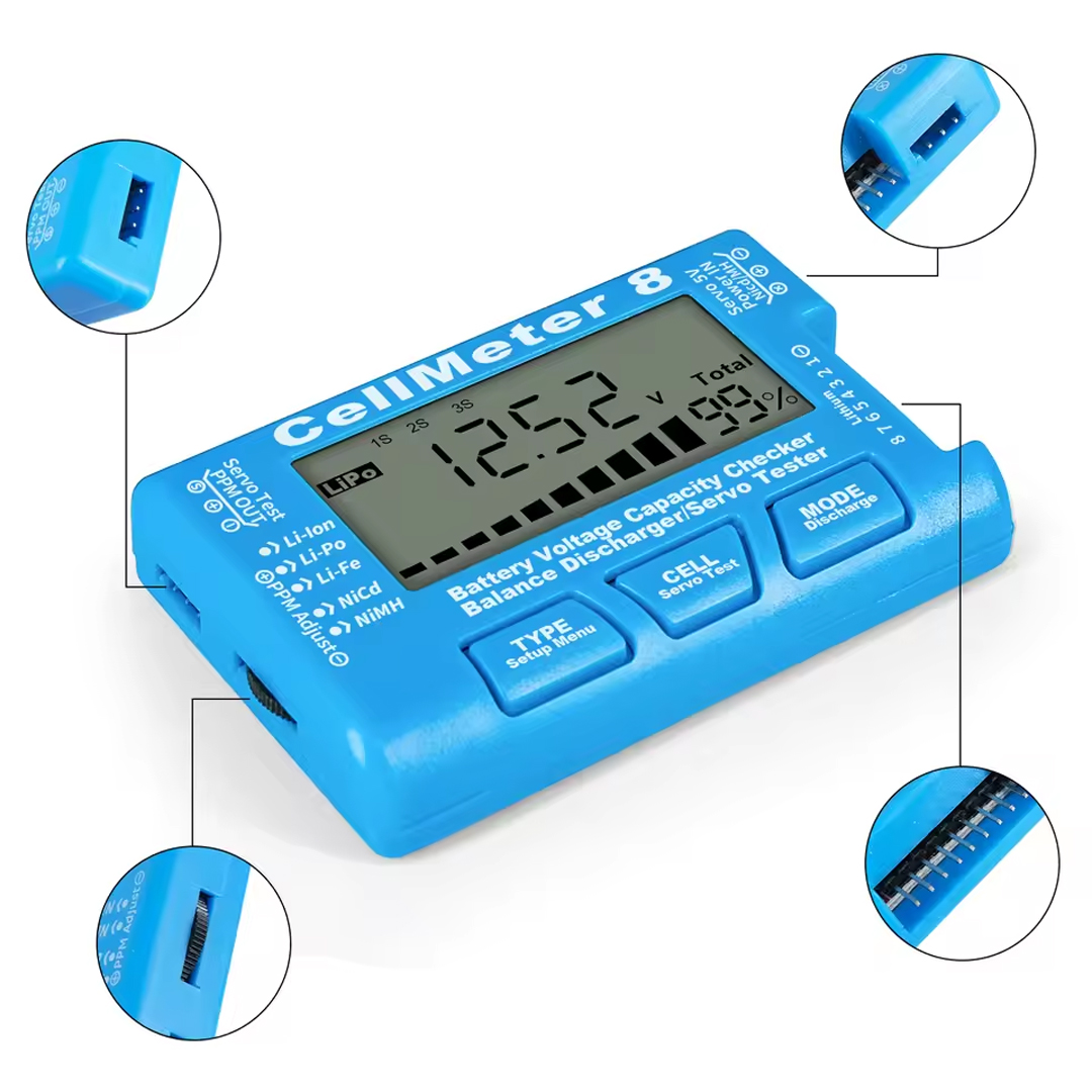 POWERMASTER PM-26959 PİL KAPASİTE VOLTAJ TEST CİHAZI RC 1-8S LİPO LİTYUM NİMH