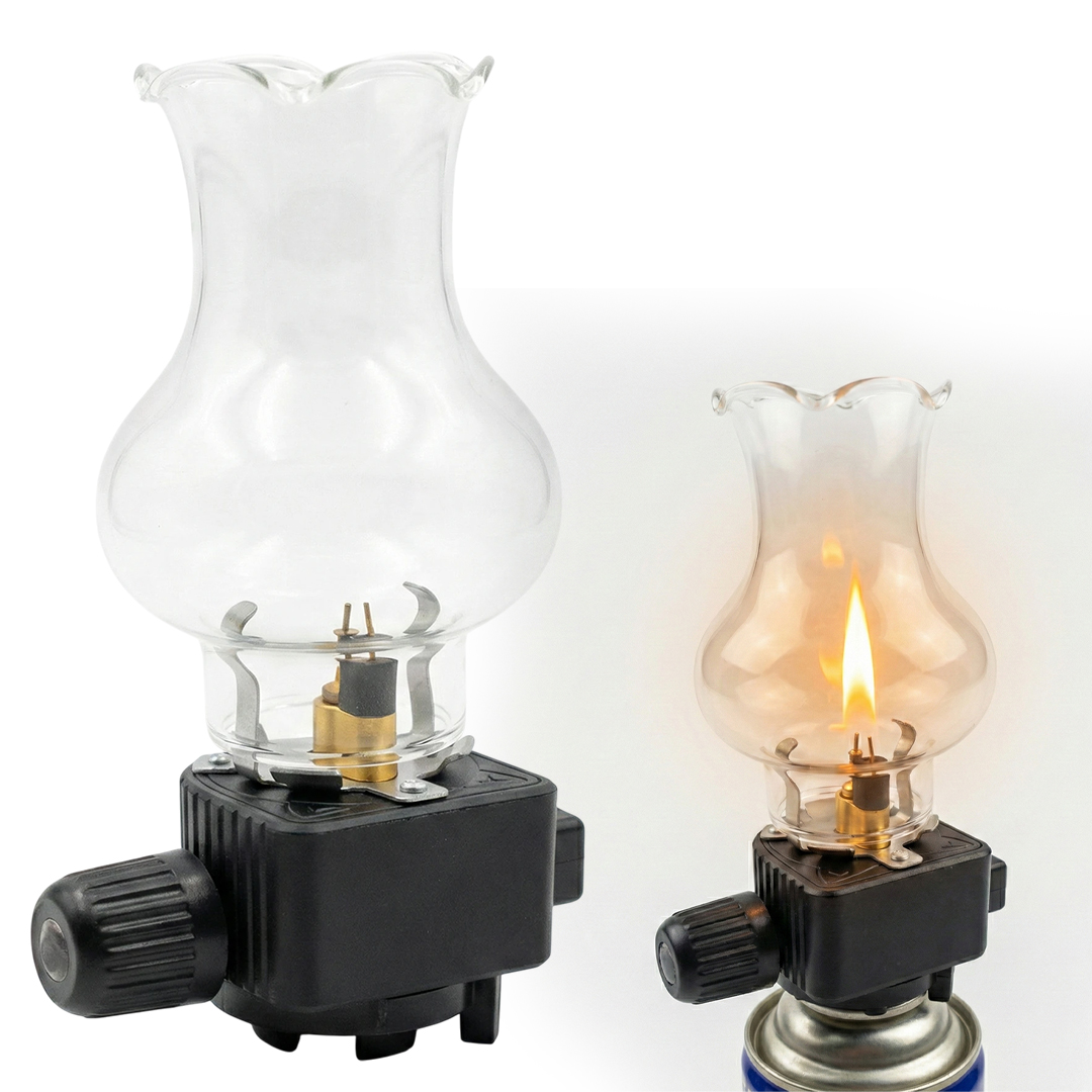 POWERMASTER PM-28778 CAM FANUSLU GAZ KARTUŞ UYUMLU NOSTALJİK KAMP LAMBASI (GAZ KARTUŞ DAHİL DEĞİLDİR.)