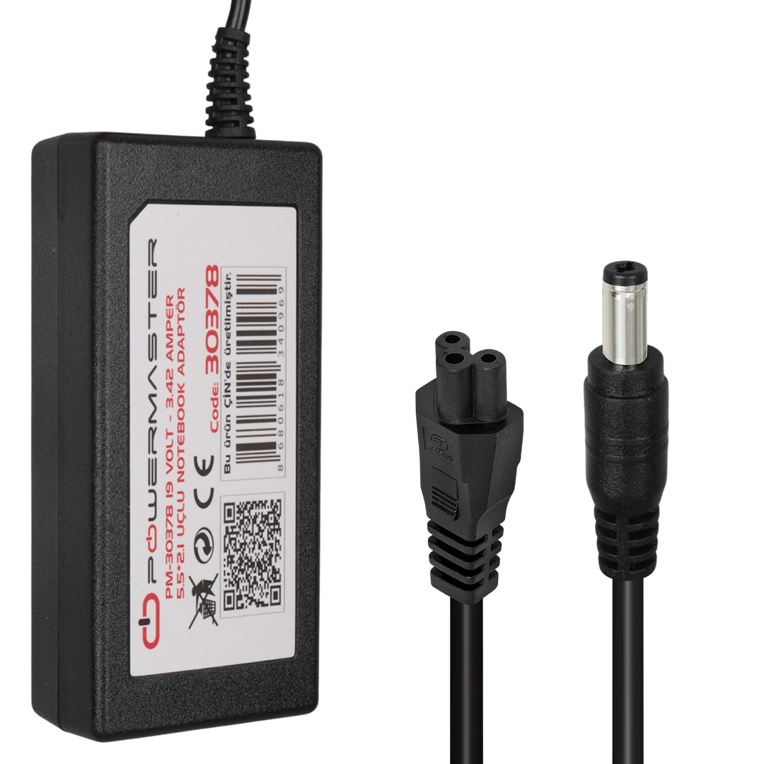 POWERMASTER PM-30378 19 VOLT - 3.42 AMPER 5.5*2.1 MM UÇLU ADAPTÖR (ACER NOTEBOOK)