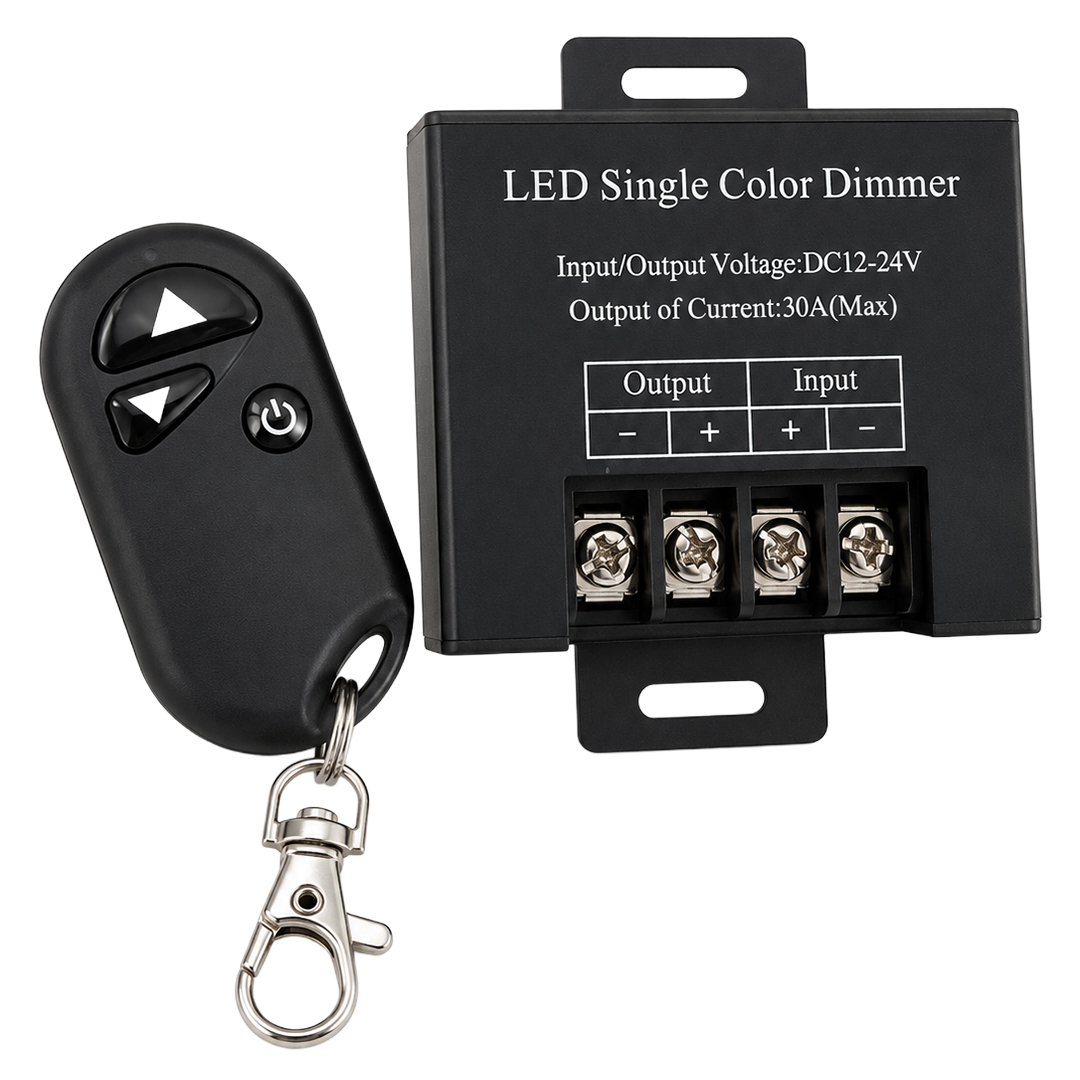 POWERMASTER PM-37845 12V-24V 30A TEK RENK ŞERİT LED DİMMER RF UZAKTAN KUMANDALI KONTROL CİHAZI