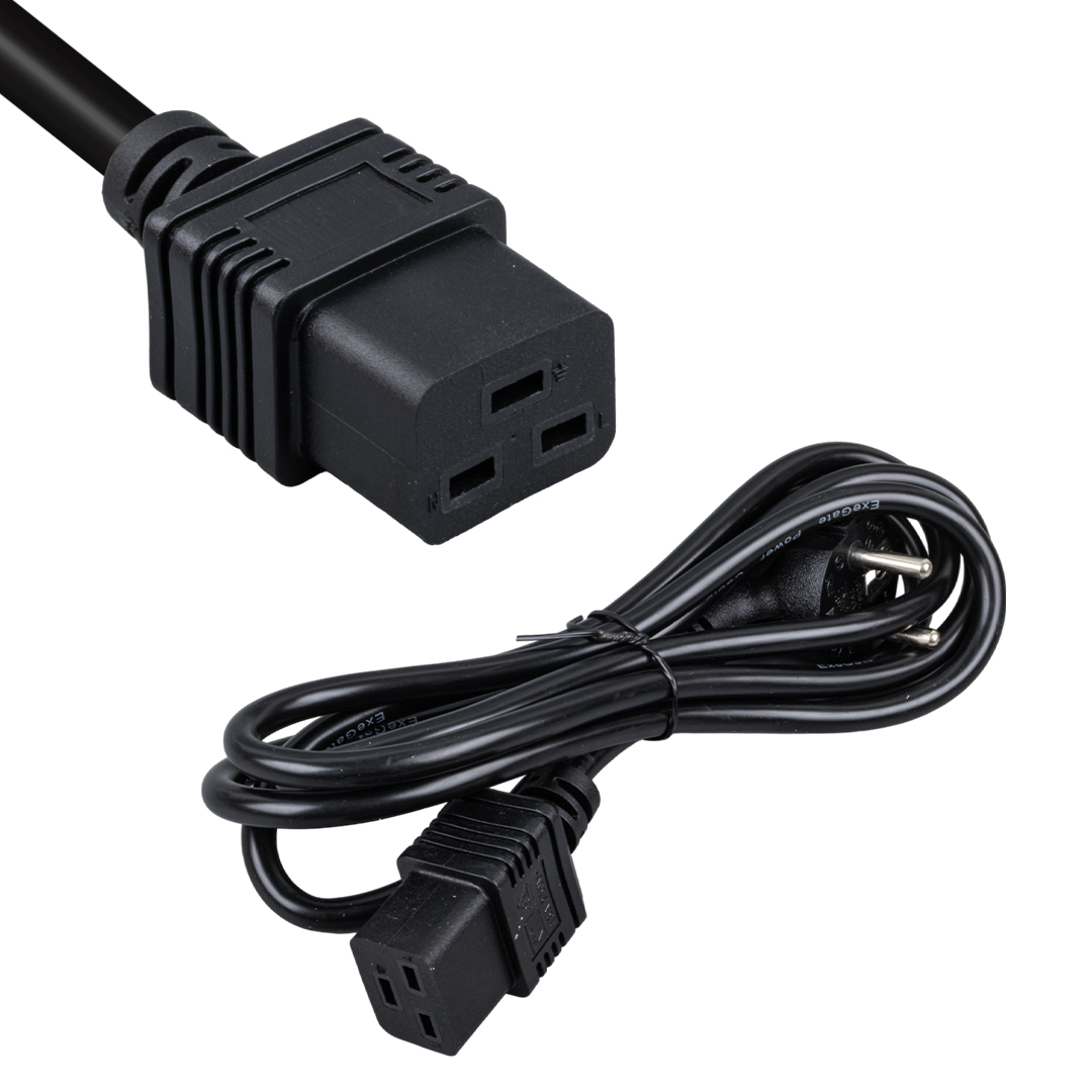 POWERMASTER PM-7702 C19 DİKDÖRTGEN DİŞİ GİRİŞLİ 1.8 METRE UPS POWER KABLOSU