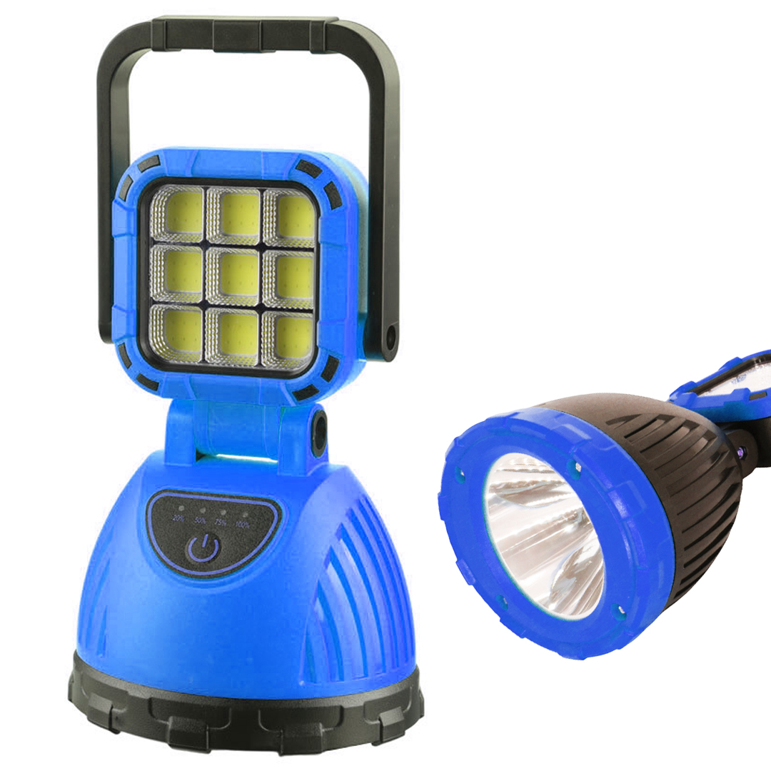 POWERMASTER PM-8033C 6 MODLU EL FENERİ VE IŞILDAK ACİL DURUM LAMBASI 9 COB LEDLİ SOLAR ŞARJLI