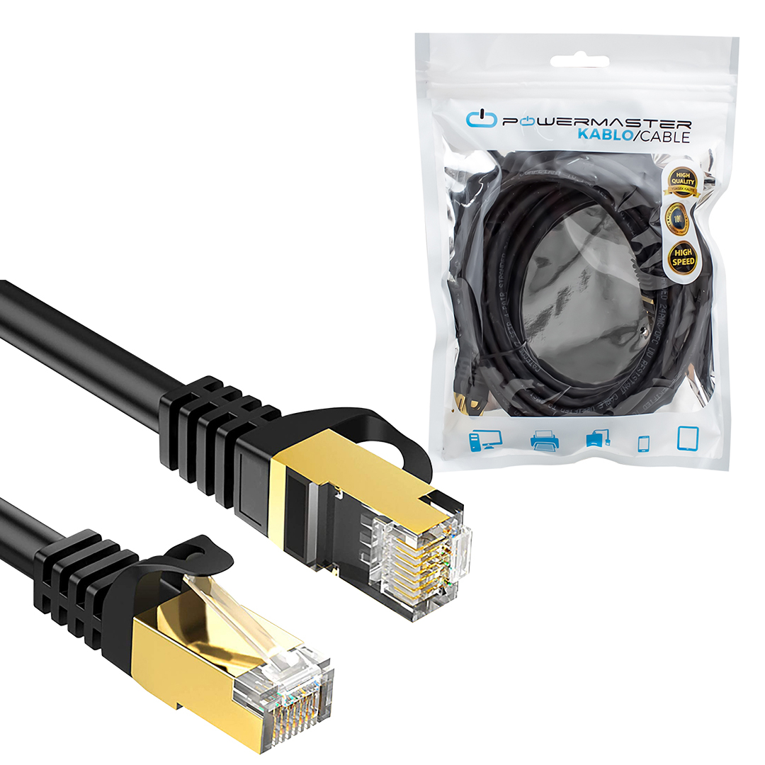 POWERMASTER PMCAT73 CAT7 3 METRE 10GBPS 600MHZ LAN ETHERNET KABLOSU - RJ45 26AWG BAKIR
