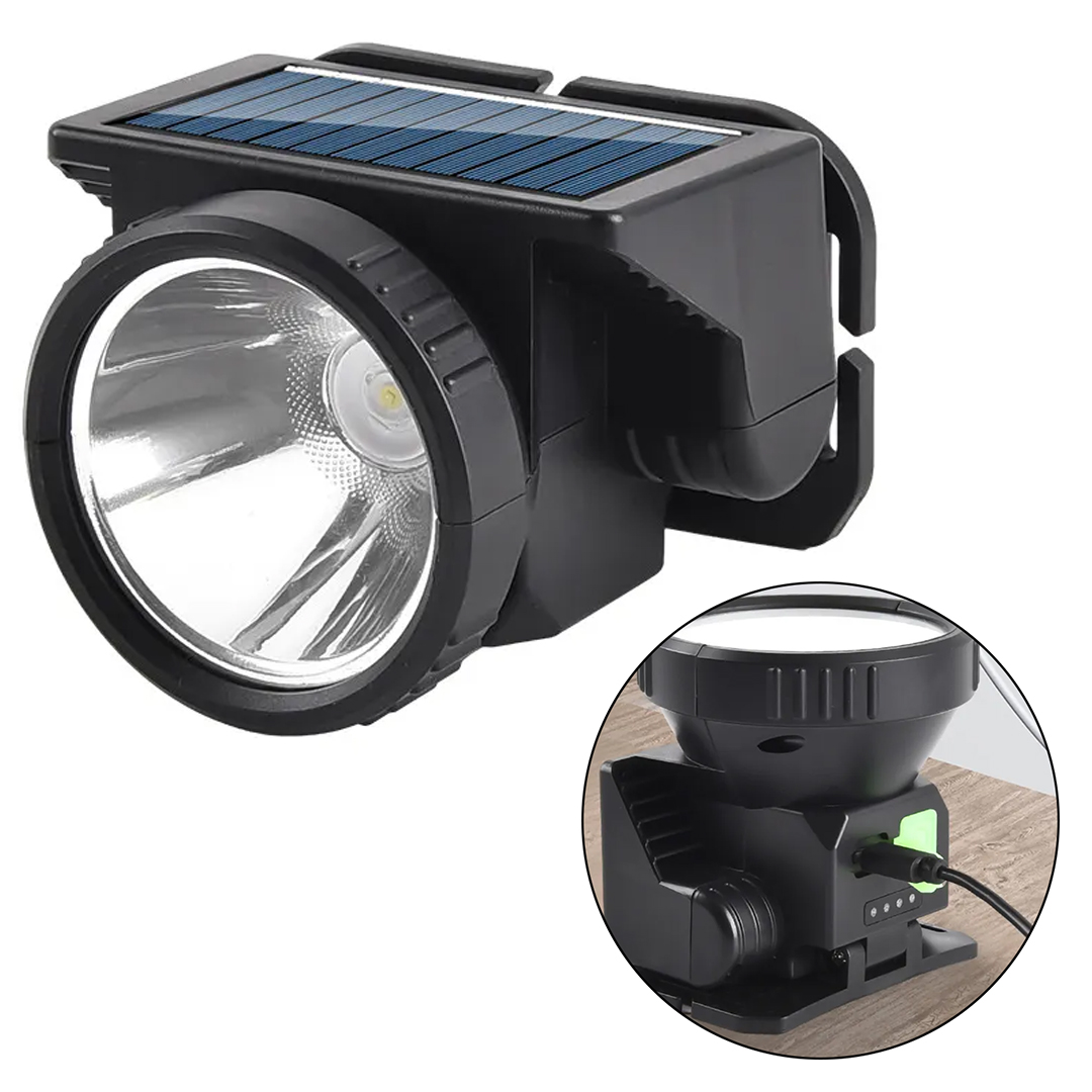 POWERMASTER WH-9968A 1 POWER LED BEYAZ IŞIK 3 MODLU SOLAR+TYPE C ŞARJ KAFA LAMBASI FENERİ