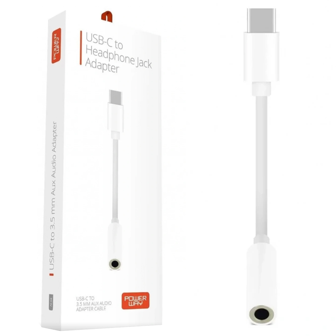 POWERWAY AC04 TYPE-C TO 3.5 MM AUX KULAKLIK DÖNÜŞTÜRÜCÜ KABLO