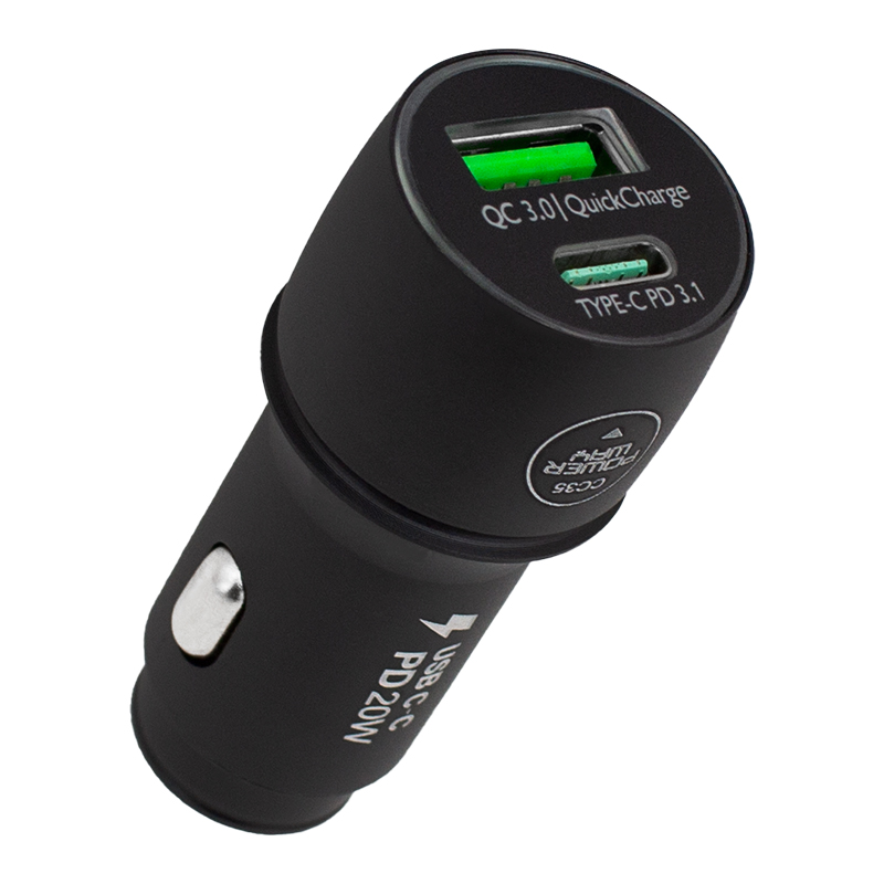 POWERWAY CC35 YENİ NESİL USB-C (IPHONE TO TYPE-C KABLOLU) ARAÇ ŞARJ SETİ (PD18W)
