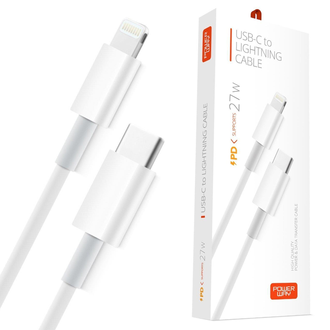 POWERWAY PD27 27W TYPE-C TO LİGHTNİNG HIZLI ŞARJ VE VERİ KABLOSU