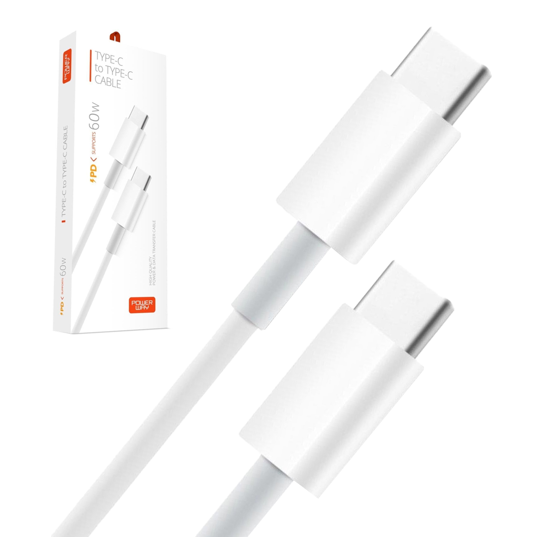 POWERWAY PD60 TYPE-C TO TYPE-C 60W 1 METRE ŞARJ DATA KABLOSU