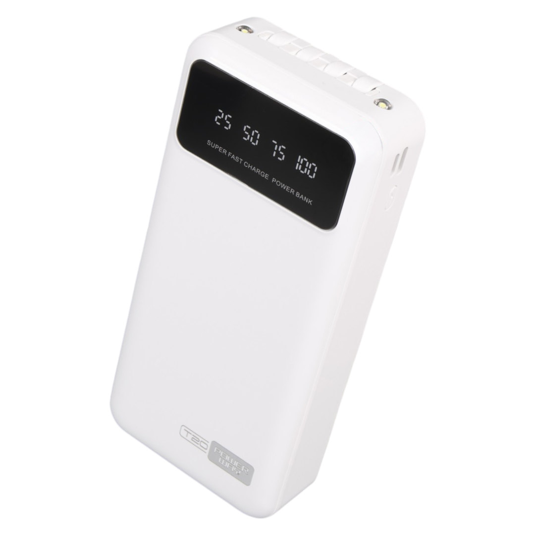 POWERWAY T20 KENDİNDEN KABLOLU DİJİTAL EKRAN 20.000 MAH BEYAZ POWERBANK