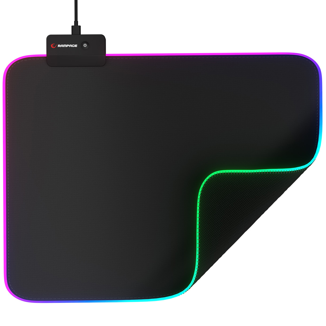 RAMPAGE MP-23 BLITZ M RGB LEDLİ SİYAH OYUNCU MOUSE PAD (252X328X3 MM)