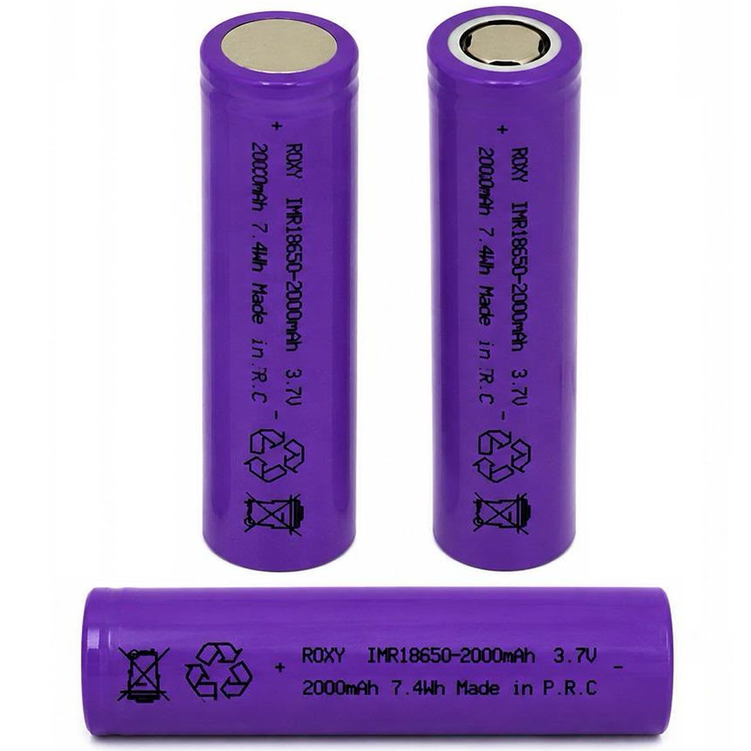 ROXY 3.7 VOLT 2000 MAH 3C 7.4WH LI-ION DÜZ KAFA 18650 BAŞLIKSIZ ŞARJLI PİL