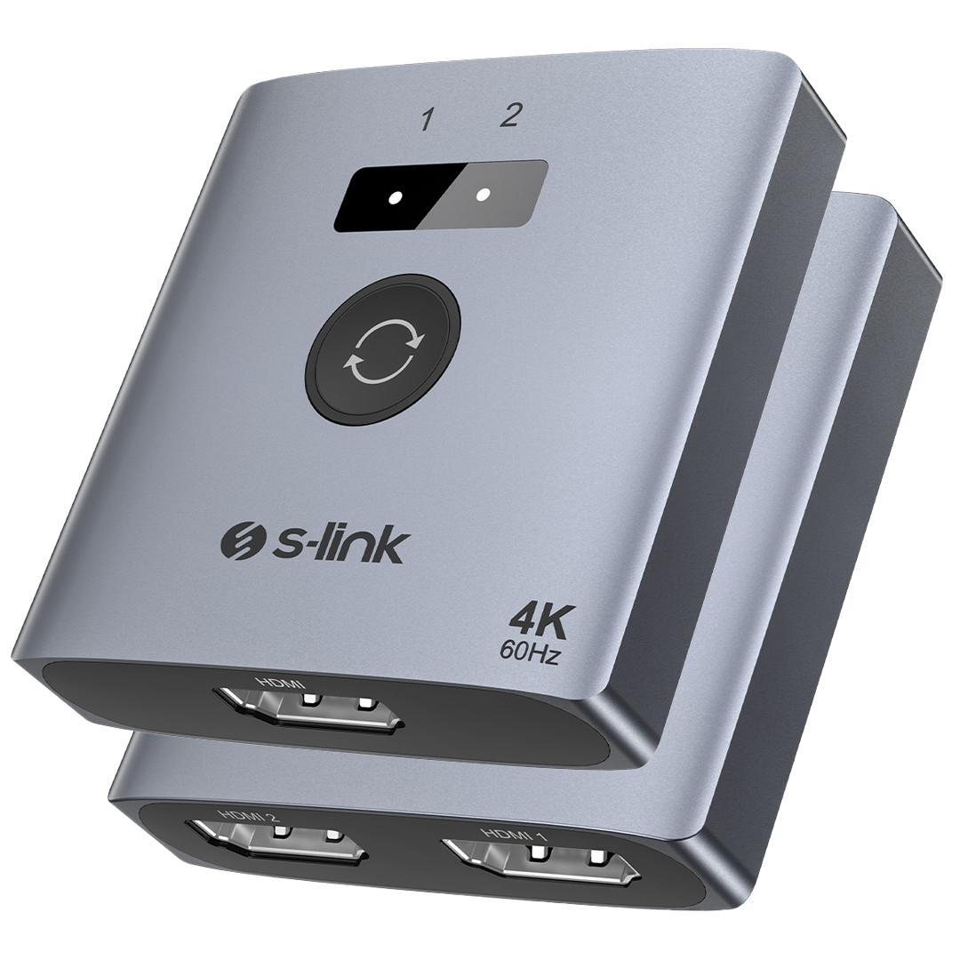 S-LİNK SL-LU602 2-PORT 4K 60HZ HDMI ÇİFT YÖNLÜ (Bİ-DİRECTİONAL) AKILLI SWİTCH