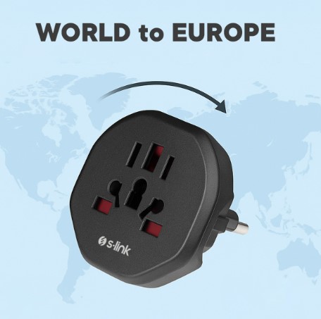 S-LINK SL-WL09 AVRUPA ÇIKIŞLI UNIVERSAL ÇOK AMAÇLI PRİZ ÇEVİRİCİ