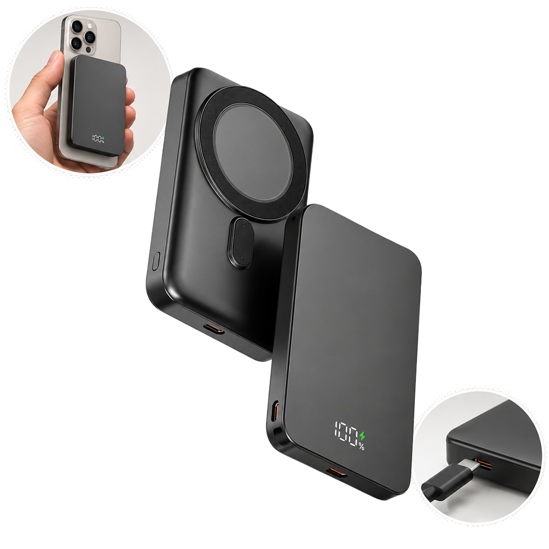 SNAPRON SNP-3020 22.5W LCD EKRAN MAGSAFE PD 5.000MAH KABLOSUZ HIZLI ŞARJLI POWERBANK