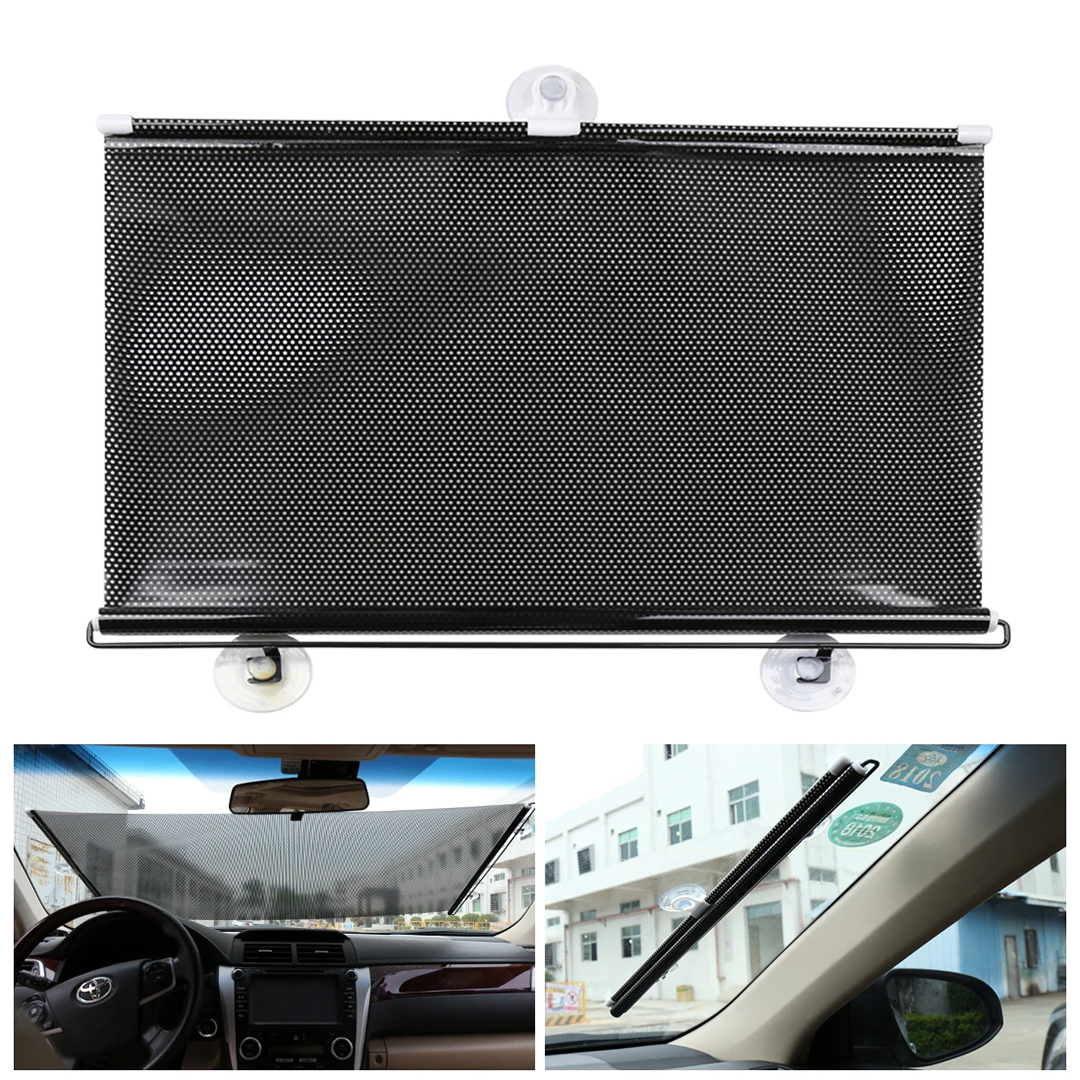 SUNUP SN-22142 SİYAH 50X125CM OTOMATİK STORLU VANTUZLU ARAÇ ÖN/ARKA CAM GÜNEŞLİĞİ