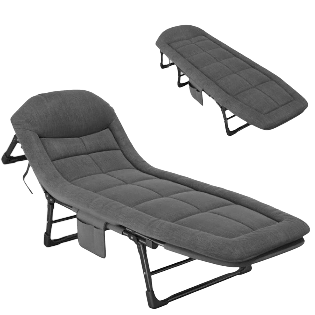 SUNUP SN-24922 TAŞINABİLİR AYARLANABİLİR 5 KADEME SÜNGER KAMP YATAK ŞEZLONG (KOYU GRİ)