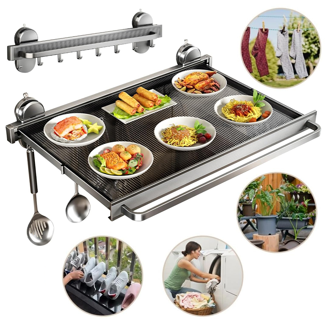 SUNUP SN-26733 DUVARA MONTE VANTUZLU KATLANIR MASA ÇAMAŞIR RAFI 580X440X146MM