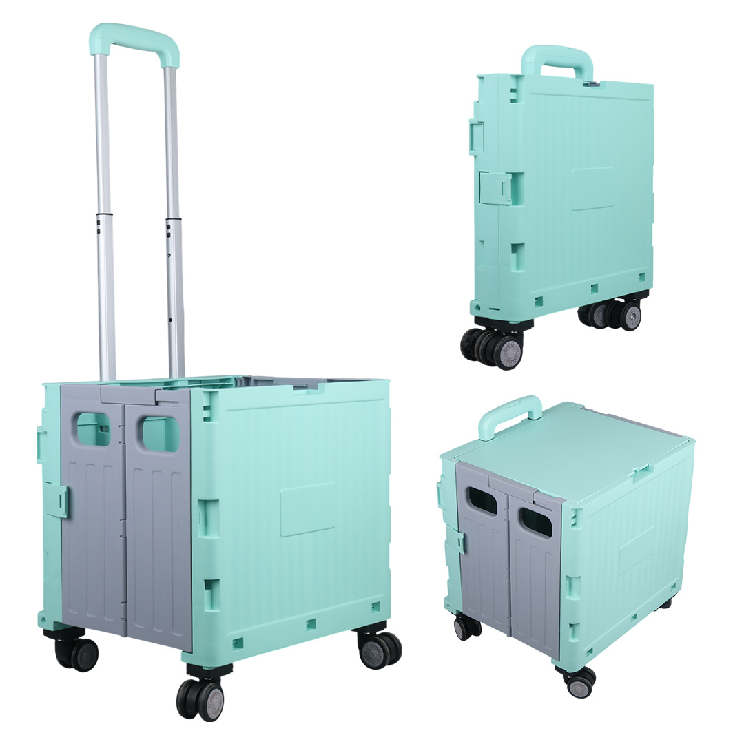 SUNUP SN-26966 KATLANABİLİR MARKET PAZAR KAMP TEKERLEKLİ ALIŞVERİŞ ARABASI 60KG KAPASİTELİ (38X32,5X89,5 CM)