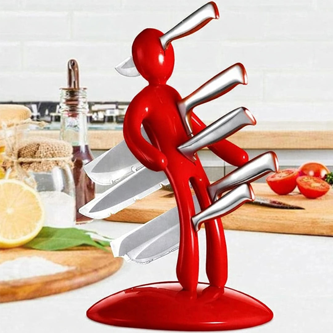 SUNUP SN-29169 KIRMIZI ÇOK AMAÇLI MUTFAK TEZGAH ÜSTÜ BIÇAK TUTUCU STAND ORGANİZER