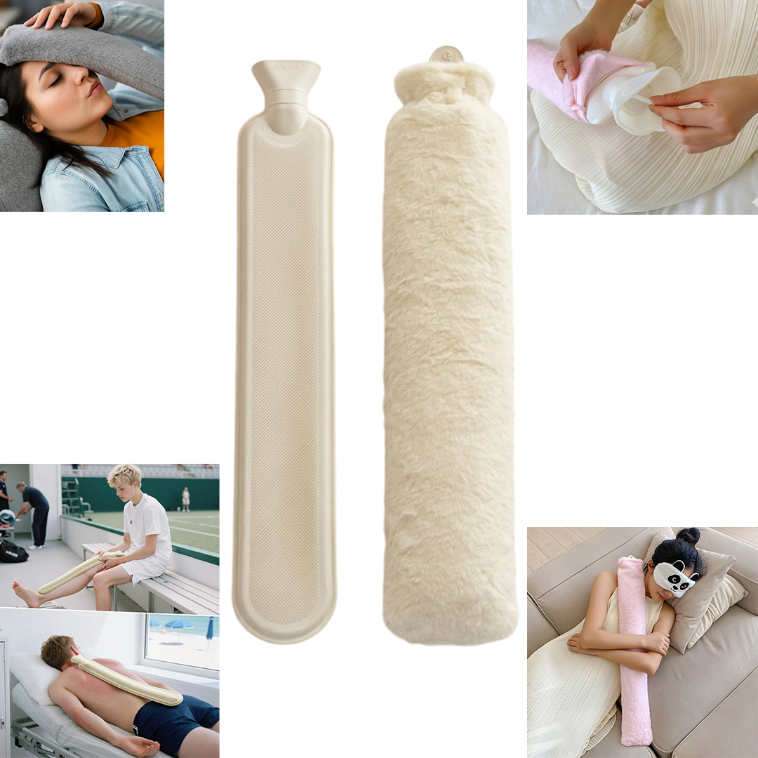 SUNUP SN-29910 PELUŞ KILIFLI YUMUŞAK DOKULU UZUN 76 CM 2500 ML KAPASİTELİ SICAK SU TORBASI (+ KAPAK VERELİM)