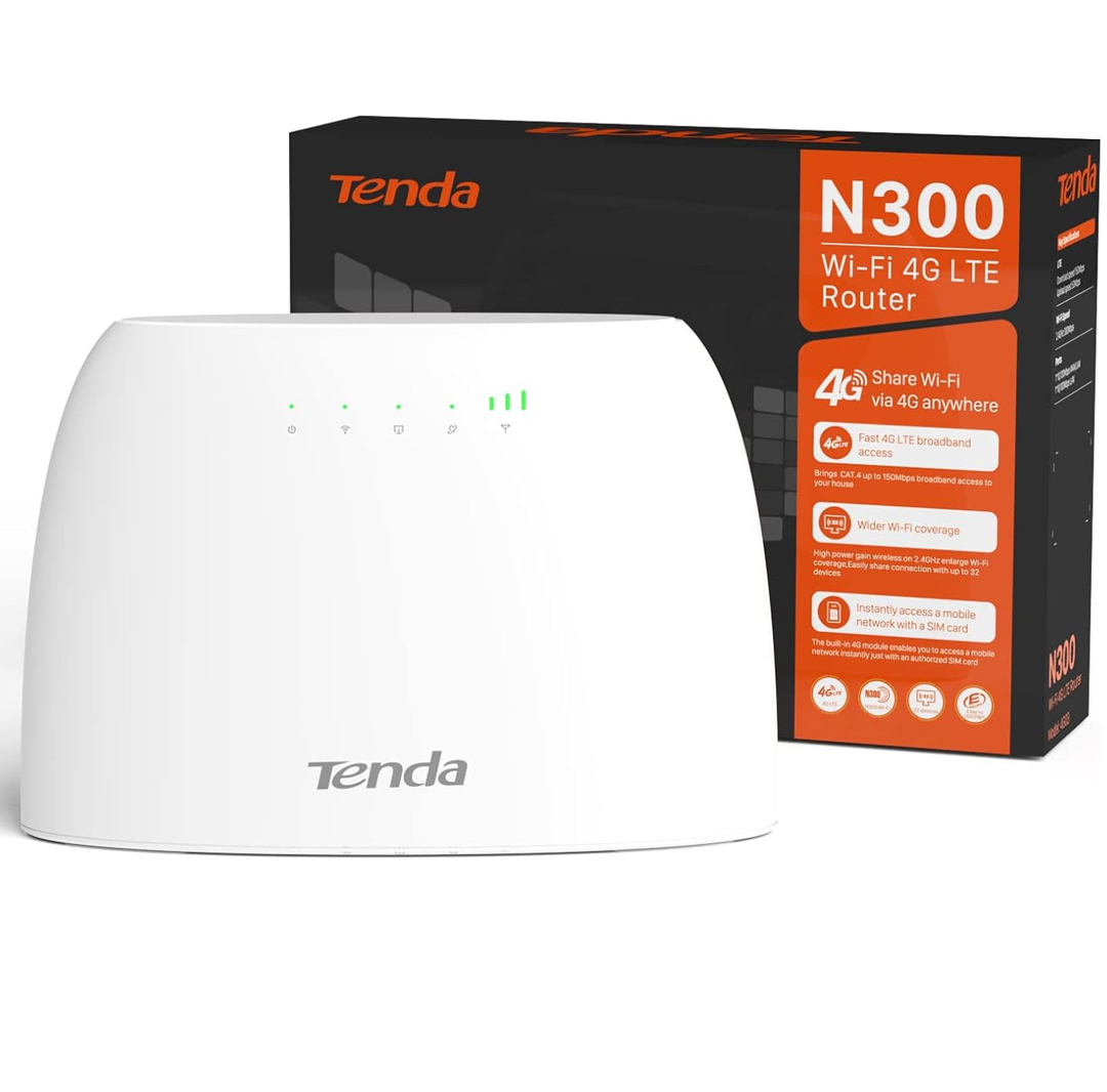 TENDA 4G03 N300 300 MBPS 4G LTE SİM KART GİRİŞLİ ROUTER