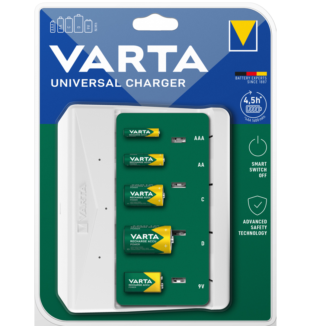 VARTA 57658 UNIVERSAL CHARGER TYPE USB MULTİ 5'Lİ PİL ŞARJ CİHAZI (AA-AAA-C/D/9V)