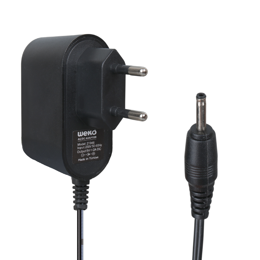 WEKO 5 VOLT - 2 AMPER 2.5*0.7 İNCE UÇ YERLİ ÜRETİM PRİZ TİPİ TABLET PC ADAPTÖRÜ