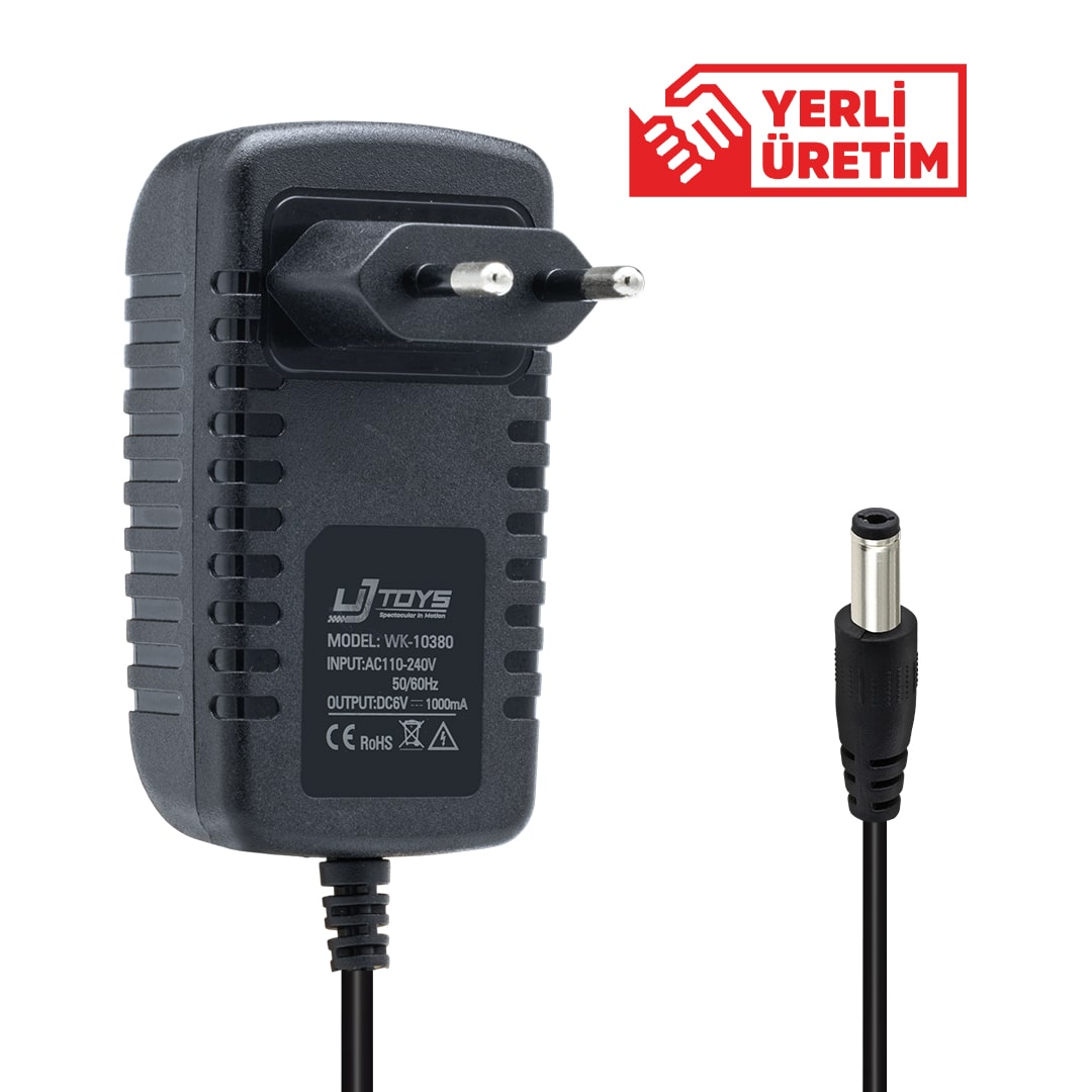 WEKO 6 VOLT 1 AMPER 5.5*2.5 UÇLU YERLİ ÜRETİM PRİZ TİPİ ADAPTÖR