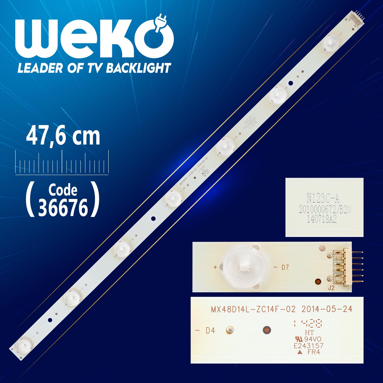 WEKO BLAUPUNKT MX48D14R-ZC14F-02  7 LEDLİ 47,2 CM TV LED BAR