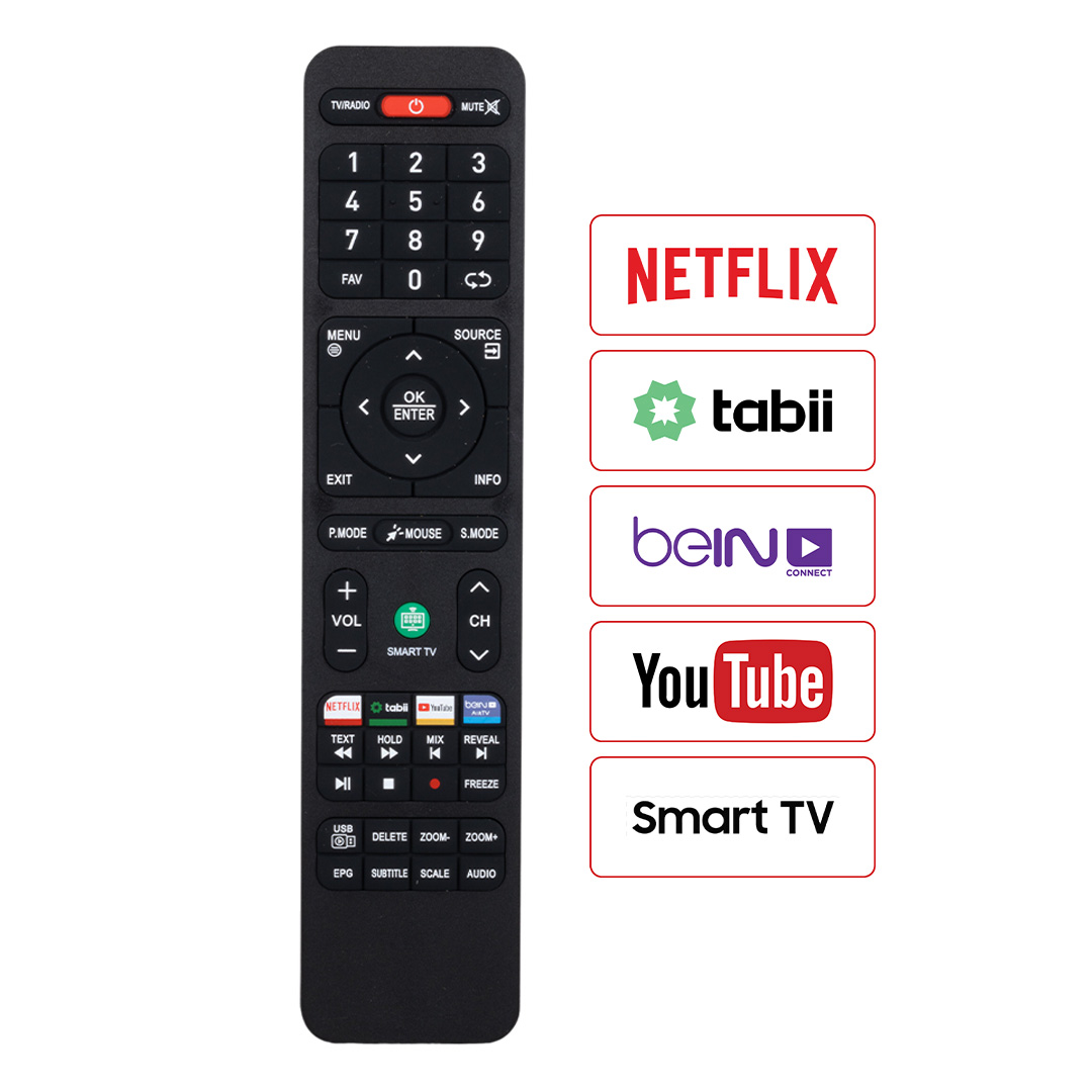 WEKO KL ONVO-SABA-NORDMENDE-MORIO BEIN - TABII- NETFLIX- YOUTUBE TUŞLU ANDROID SMART LCD TV KUMANDA