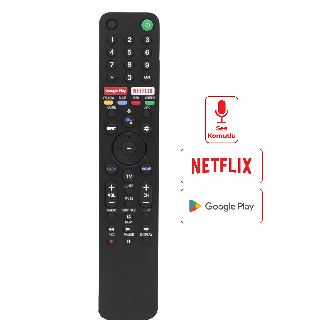 WEKO KL SONY RMF-TX500U NETFLIX-GOOGLE PLAY TUŞLU SES KOMUTLU LCD LED TV KUMANDA