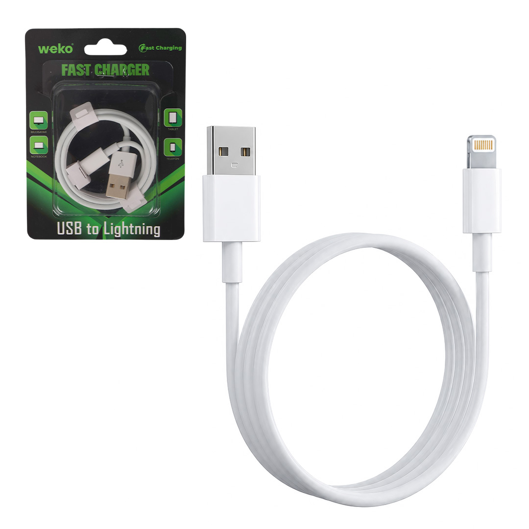 WEKO WK-29905 BEYAZ 1 METRE USB TO LIGHTNING ŞARJ - DATA AKTARIM KABLOSU