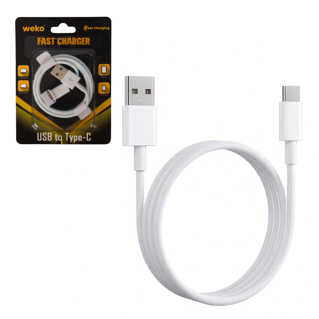WEKO WK-29908 BEYAZ 1 METRE USB TO TYPE-C ŞARJ - DATA AKTARIM KABLOSU
