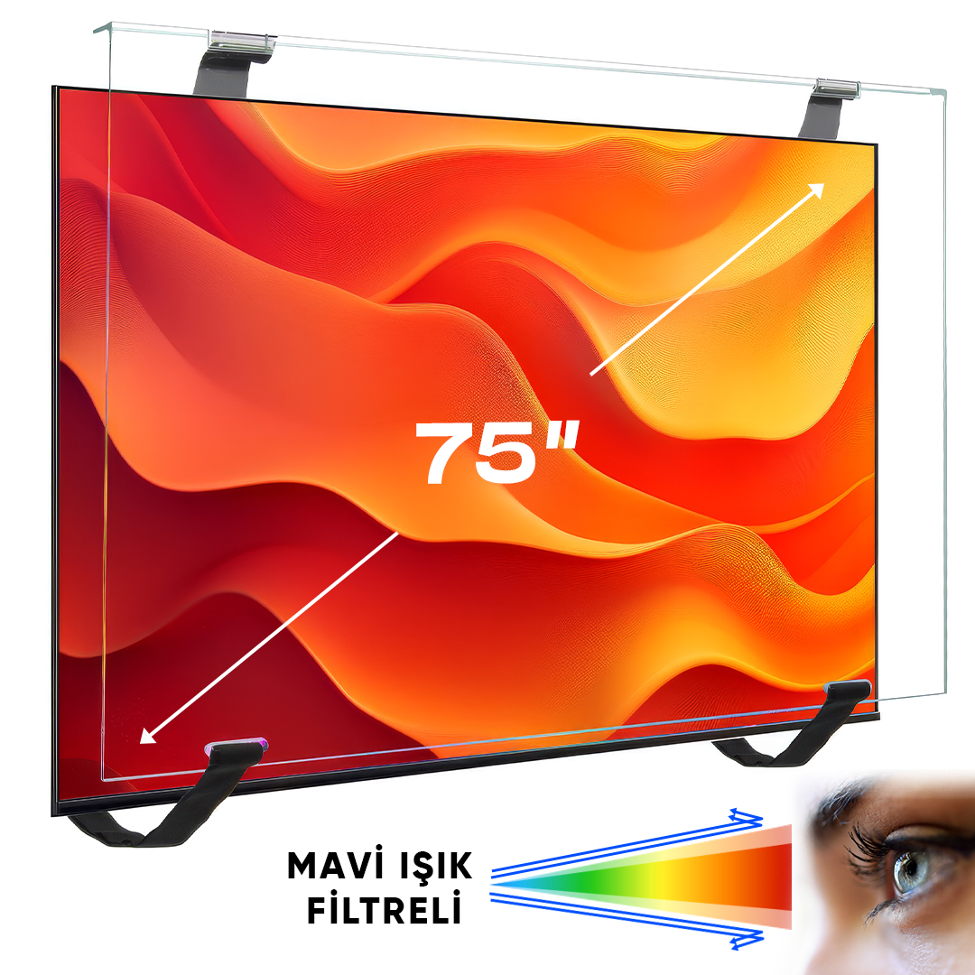 WEKO WK-29929 75" MAVİ IŞIK FİLTRELİ TV EKRAN KORUYUCU DARBEYE DAYANIKLI 2MM OPTİK DİFÜZÖRLÜ
